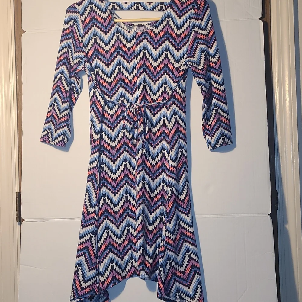 Justice Girls 12 14 bright chevron asymmetrical dress